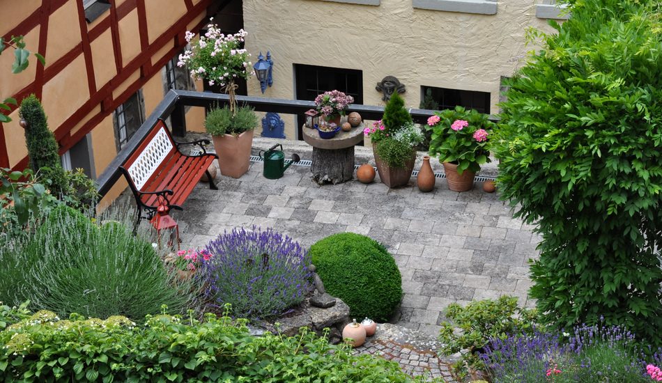 Rooftop patio garden in Germany